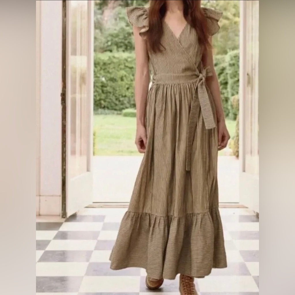 The Great. Cotton And Linen Blend Dress